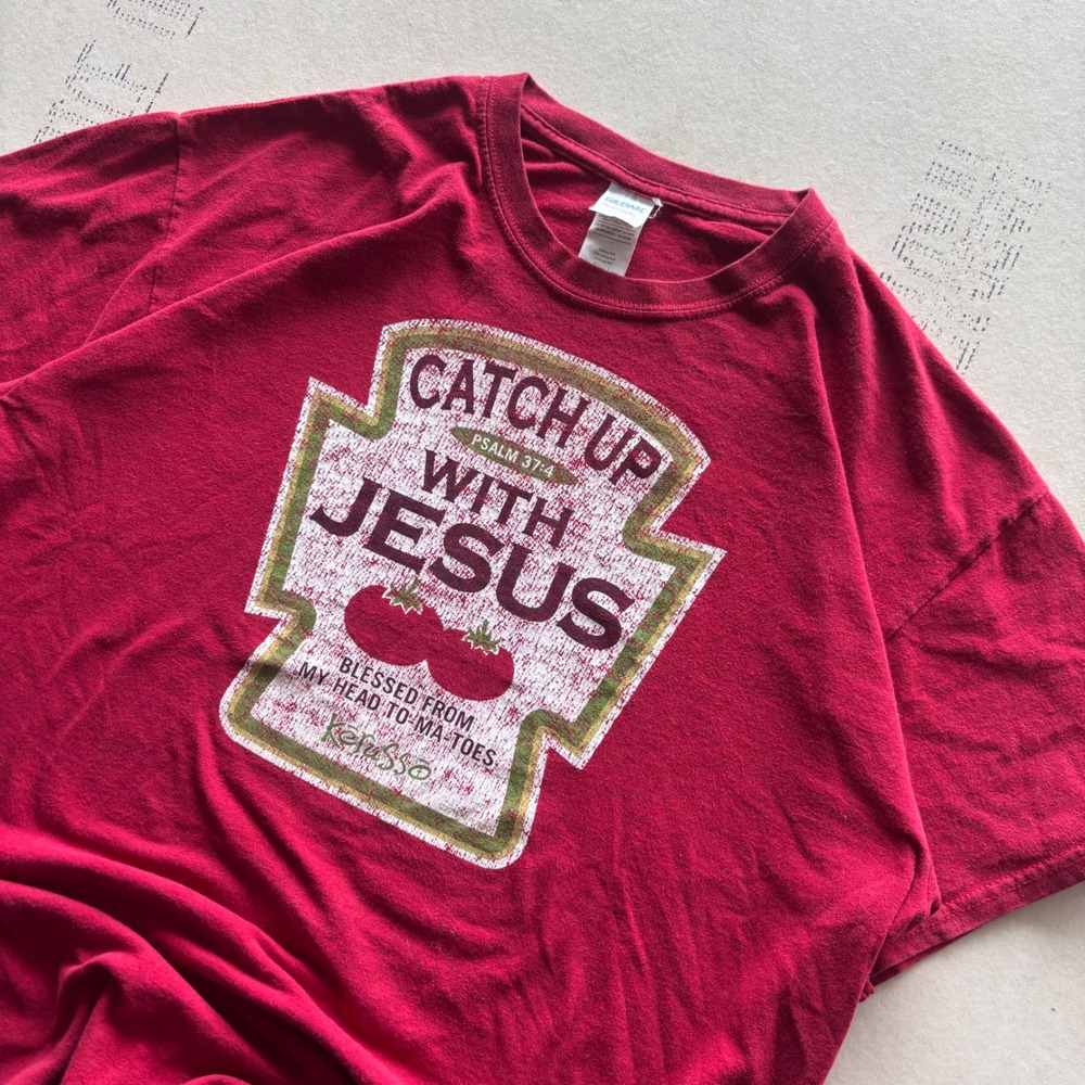 Y2K Ketchup Promo Catch Up With Jesus T-shirt